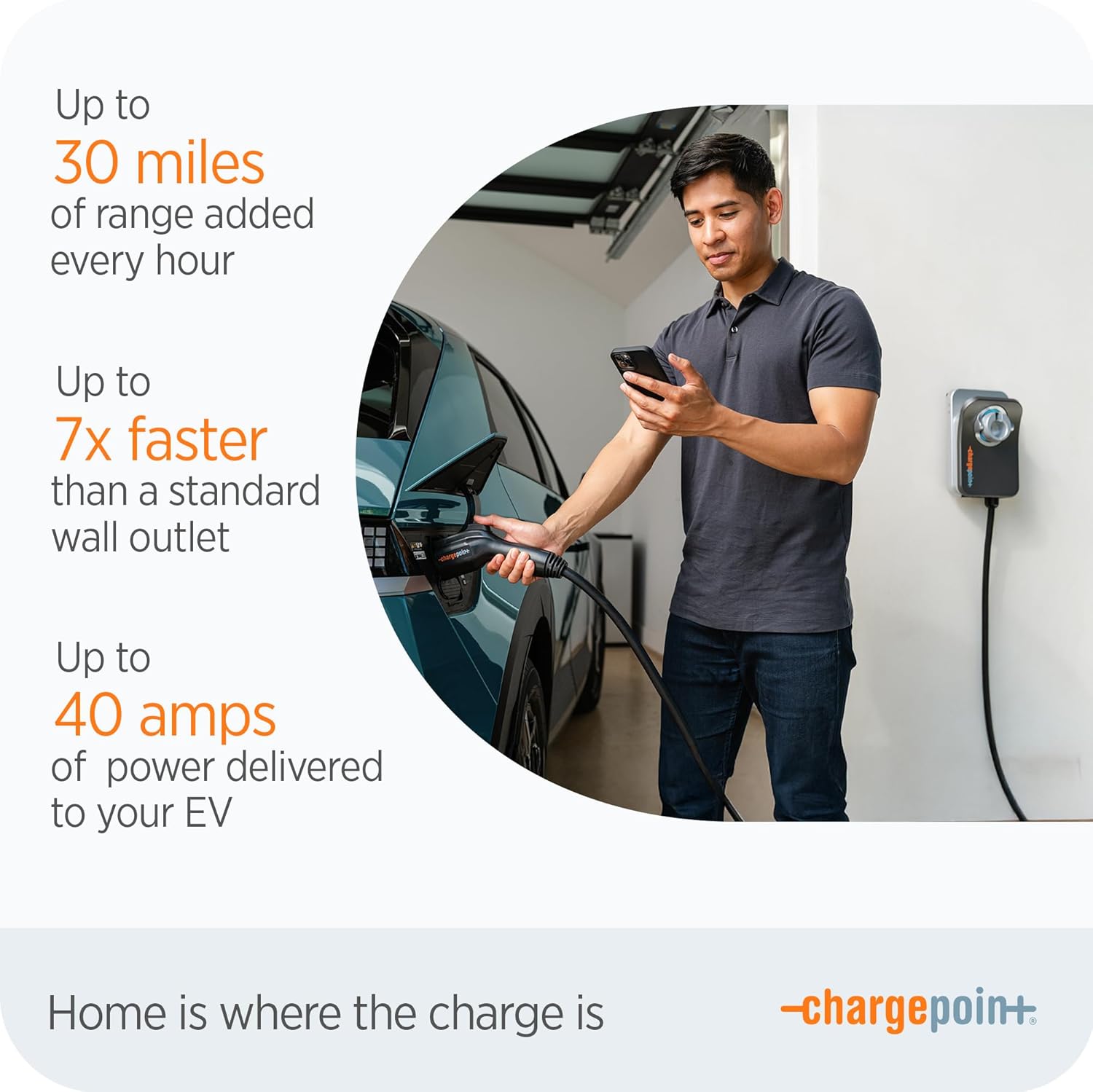 ChargePoint HomeFlex Level 2 EV Charger J1772, NEMA 14-50 Electric Car Charger - Image 4